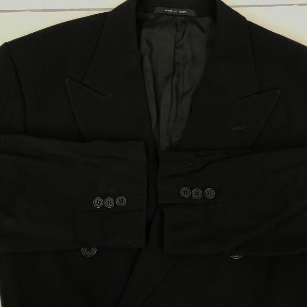 Винтажный пиджак 80-90-х годов/Emporio Armani/Приталенный пиджак/M-L/Черный/Двубортный/Легкий(ИСПОЛЬЗОВАЛ)