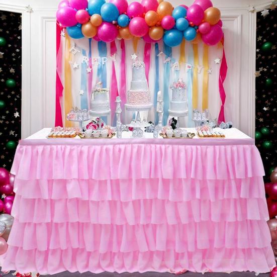 Пышная юбка для стола 5-ярусная плиссированная шифоновая скатерть многоразовая юбка-пачка для учителя в классе