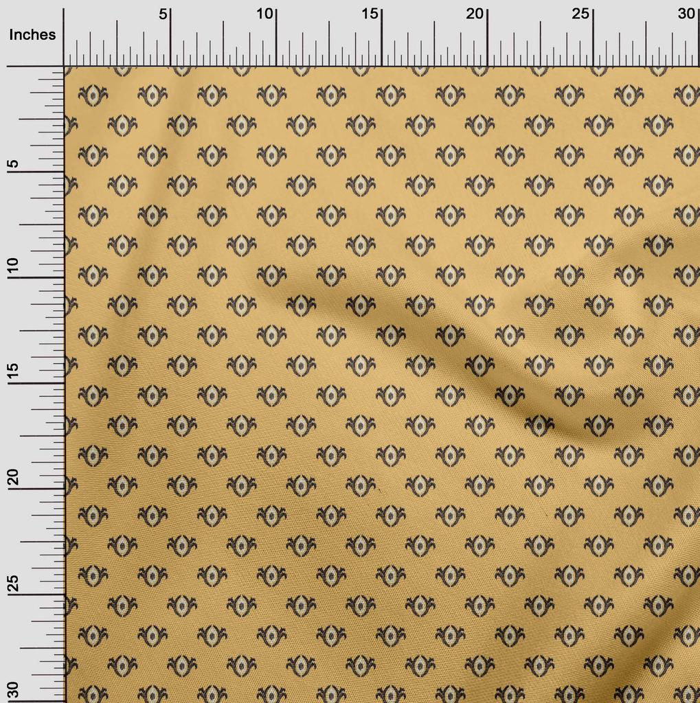oneOone Cotton Flex Fabric Small Motif Ikat Print Fabric BTY 40 Inch Wide