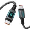 Кабель NIMASO USB типа C [100 Вт/5 А, совместимый с выходом PD, светодиодный дисплей] Быстрая зарядка типа C для iPhone 16, 15 серии, MacBook Pro, iPad Pro, Galaxy