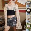 Soft Round Neck Shrug Pullover Y2K Knit Hollow Out Crop Top Women Crochet Crop Top  Shopping