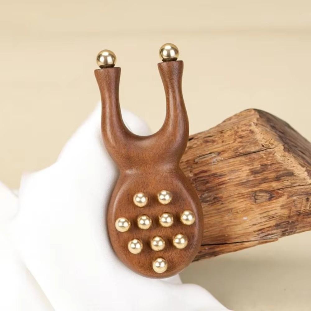 Handheld Wooden Nose Scraping therapy Antistatic Handheld Comb New Brass Bead Comb  Nose Relaxation