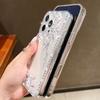 Противоударный чехол из ТПУ с цветочным принтом для iPhone 17 Pro Max 16e 16 15 14 13 15 Pro 17 ТПУ Блестящий бриллиант Мягкий силиконовый чехол для телефона
