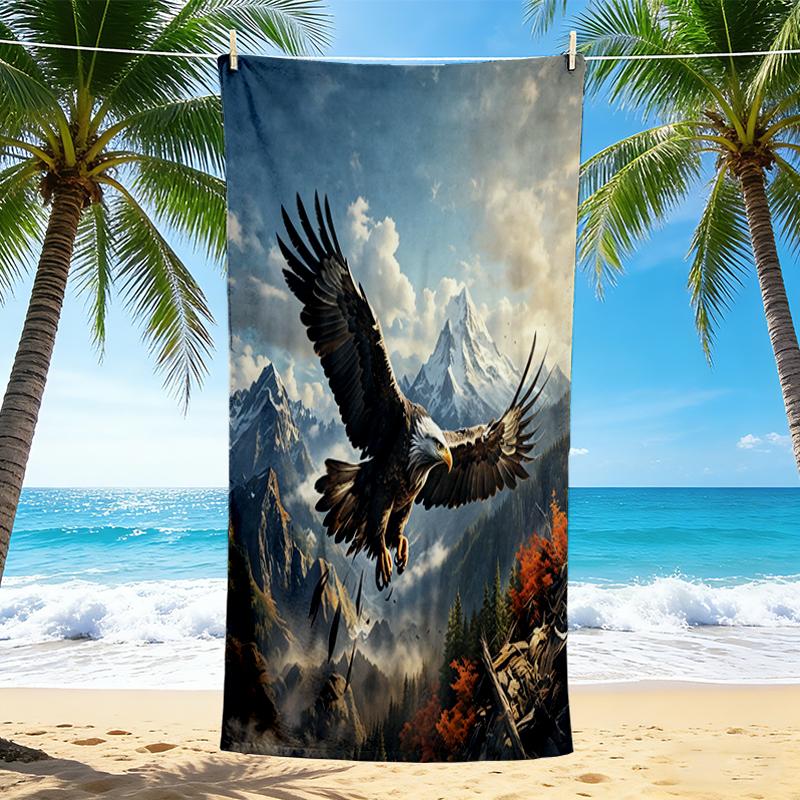 1Pc Eagle Mountains Beach Towel, Quick Dry, Multi-Use for Beach Pool Gym Yoga Home Travel, Christmas, Halloween, Xmas Gift S929609