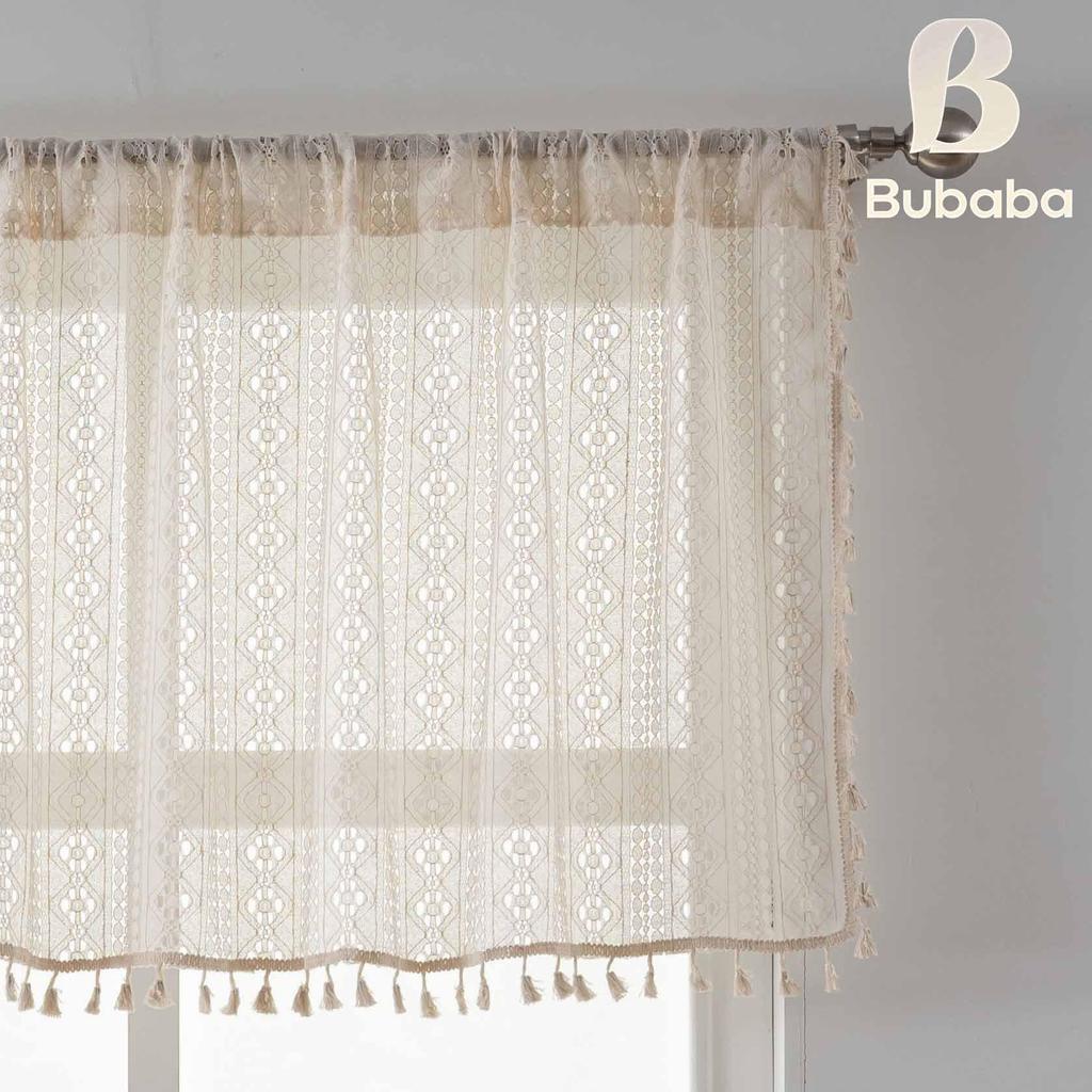 Короткая готовая занавеска Bu Baba из американской марли с кисточками для спальни, эркерного окна или двери.