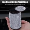 Crystal  Aluminum Smokeless Car Ashtray with Fireproof Stainless Lid for Car Women Home Office