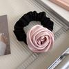Cute Flower Rose Hair Rope Korean Style Hair Tie Silk Satin Hair Rope Scrunchies Women Hair Accessories Elastic Hair Band Girl