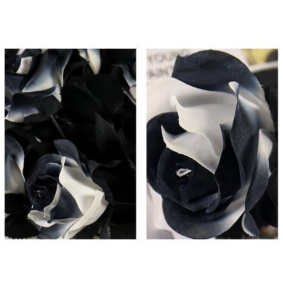 5 шт. искусственная черная роза на Хэллоуин с листьями, готический реалистичный искусственный шелковый цветок, праздничный центральный элемент для домашнего офиса и стола, искусственные цветы