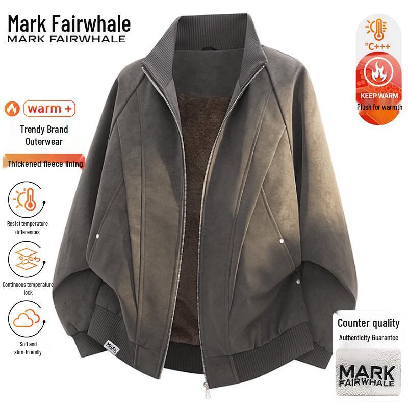 Mark Fairwhale Мужская куртка из ПУ-кожи с флисовой подкладкой в американском стиле