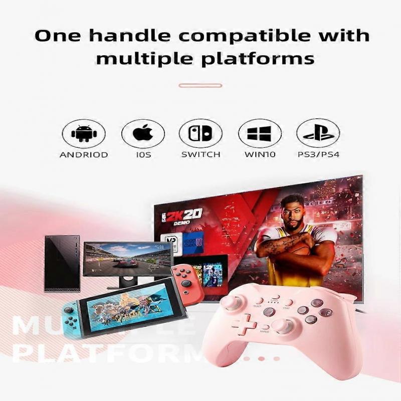 Беспроводной геймпад для Android/iOS/ПК/PS3/PS4 Bluetooth игровой контроллер 6-осевой гироскоп TURB непрерывная функция двойной вибрации двигателя(черный)