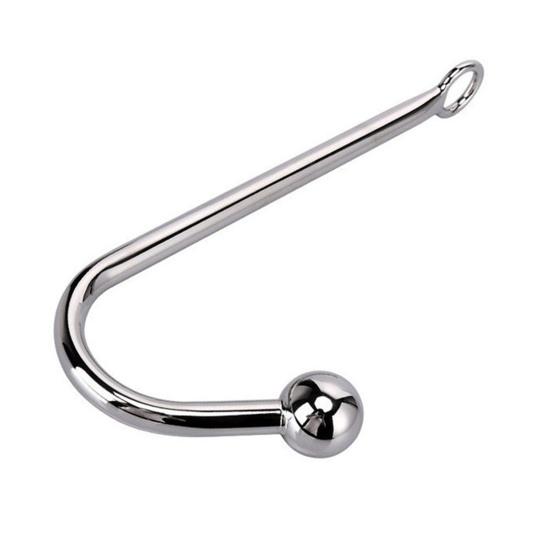 Stainless Steel Anal Hook Fetish Bondage Hook Sex Toys Solid Single Ball Rope Hook Unisex Adults Sex Games Bondage Fetish Toy for Couple Lovers