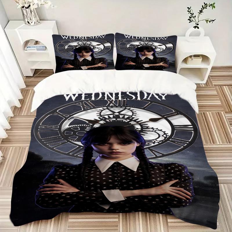 Wednesday Addams Clockwork Print 3Pcs Bedding Setduvet Cover With 2 Bedropillowcase Home Birthday Gift