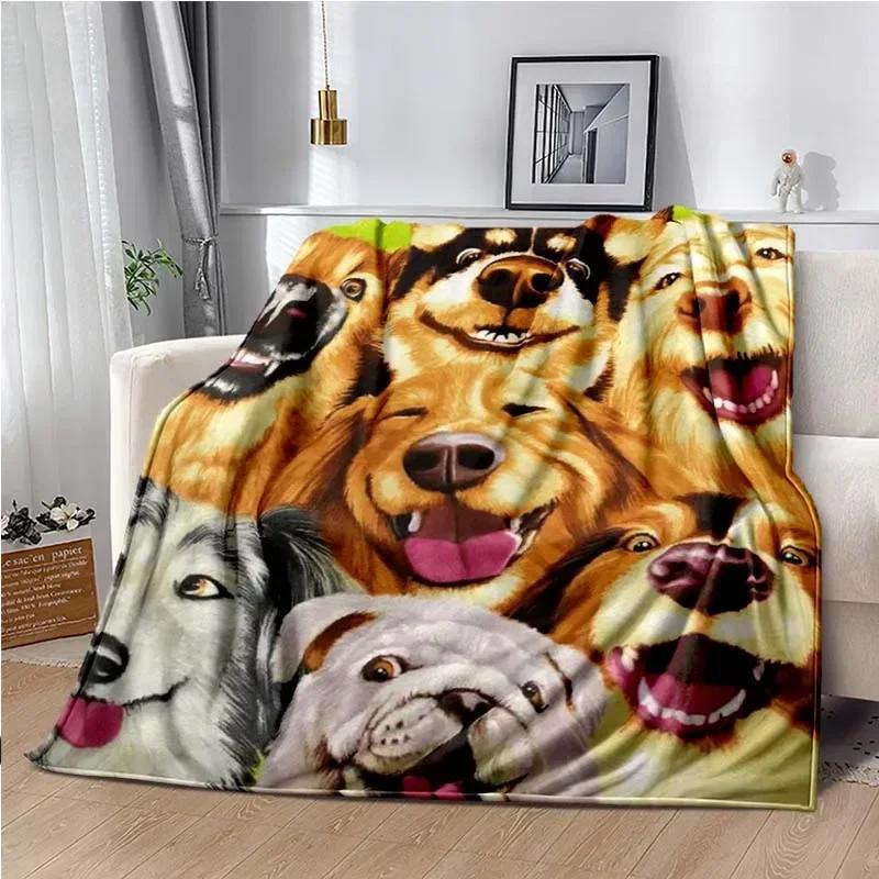 Животное Кошка Собака Селфи Супер Мягкое Плюшевое Фланелевое Пледное Одеяло Подходит для Гостиной Спальни Дивана Теплое Одеяло