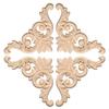 uxcell wood carving appliqué onlay 10x10 cm/3.9x3.9 in Unpainted small wooden corner flower carving decal mirror cabinet wall door chest dresser for