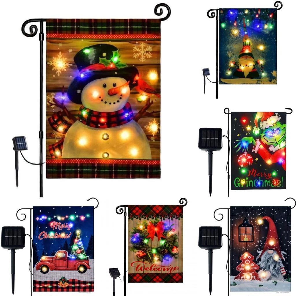 Festive Solar Flag Lights For Outdoor Christmas Decorations With Enchanting Led Effects