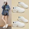 Осень 2024 Белые корейские кроссовки на платформе для женщин - Модель GH-019