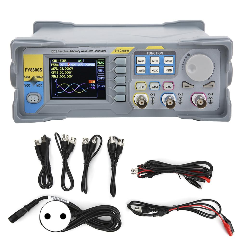FY8300S 3-Channel Function Signal Generator Arbitrary Waveform Signal Generator 4 TTL Level Output Signal Source Board 100-240V