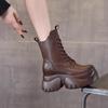 2024 Hot Sale Women's Shoes Mid-Calf Women's Boots Fashion Side Zipper Office and Career New Front Lace-up Platform Heels Boots