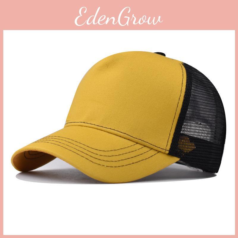 Stylish Cotton Mesh Baseball Cap With Embroidered Elements Adjustable Size