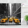 Черно-белый пейзаж Нью-Йорка, набор занавесок для душа, 3D здание, домашний настенный фон, Декор, скандинавский полиэстер, экран для ванной комнаты