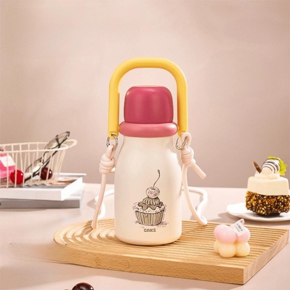 Double Drink Straw Stainless Steel Thermal Bottles Leak Proof Travel Thermal Cup Birthday Gifts