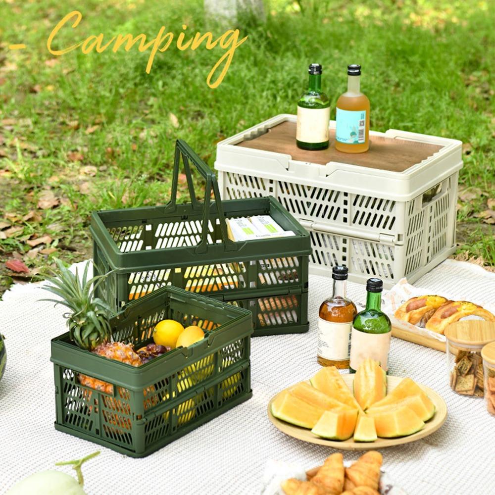 Large Capacity Camping Picnic Basket Multifunction Foldable Camping Basket Picnics