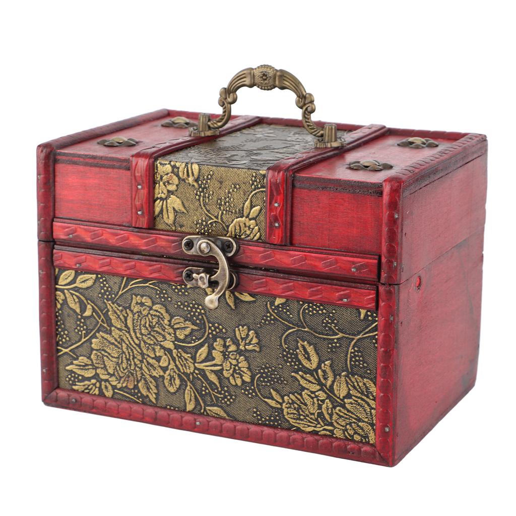 Органайзер для ювелирных изделий, портативный деревянный футляр для хранения ювелирных изделий из искусственной кожи