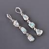 Ларимар Камень Посеребренный Юбилей Электроформованные Подвесные Серьги Подарок Жене V-101