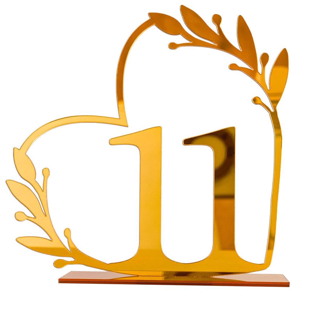 Acrylic Wedding Table Number Plate - DIY Mirror Decoration