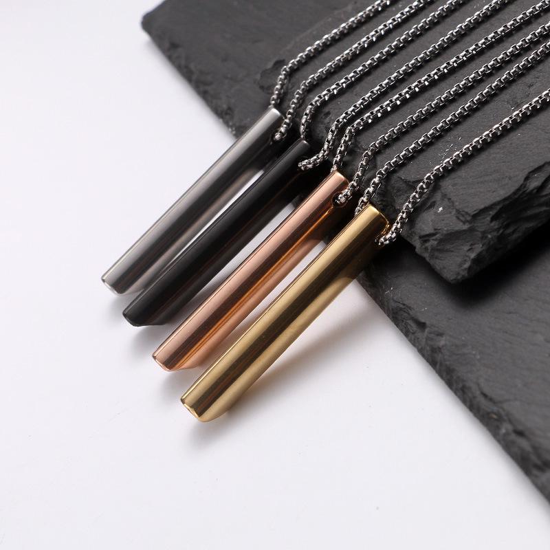 Stylish Titanium Steel Long Whistle Necklace - Regulates Breathing and Eases Stress