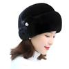 Women's Winter Mink Fur Imitation Top Hat Fashionable Leather Warm Hat Fur Toe Cap