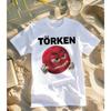 Турецкая мем-футболка для мужчин и женщин с жирным шрифтом TORken и дизайном красного лица, 180 г/м², повседневная рубашка с коротким рукавом, для мужчин и женщин, на все сезоны