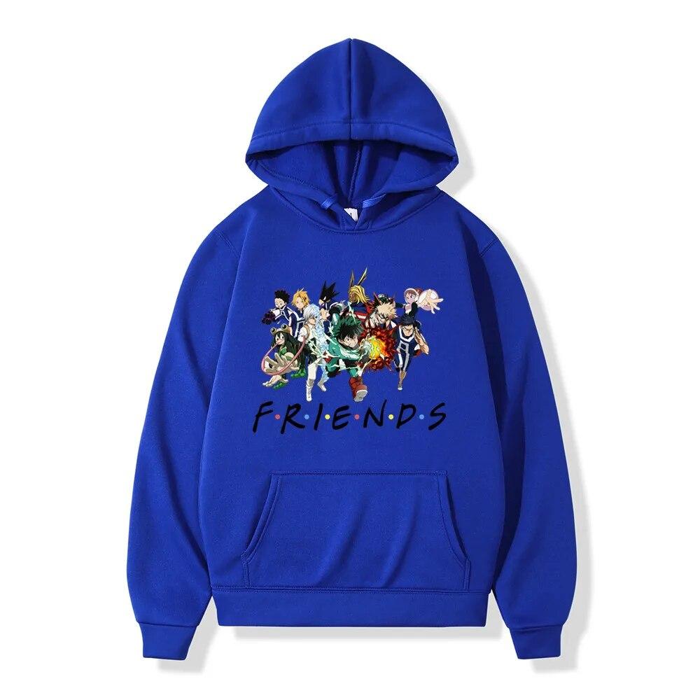 Mens Hoodie Sweatshirt My Hero Academia Friends Polerone Bluza Damska Clothes Women Unisex Fleece Streetwear Hoodies Oversized Tops