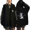 Anime Death Note Zipper Hoodie Gothic Men's Cartoon Pattern Street Wear Black Wool Zipper Jacket Coat