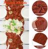 10PCS Terracotta Semi-Sheer Table Runner Gauze Cheesecloth Table Setting Dining Wedding Reception Events Christmas Fall Decor