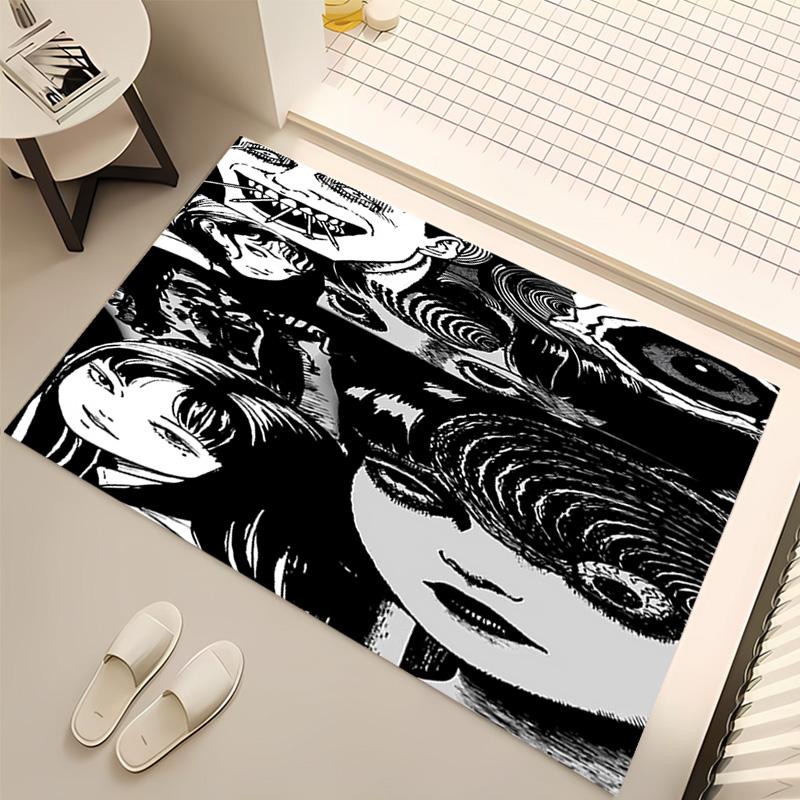 1pc Thriller Manga Junji Ito Tomie Print Area Rug - Soft, Washable Non-Slip Indoor Mat, Living Room, Home Office Decorative Rug,Office Decorative