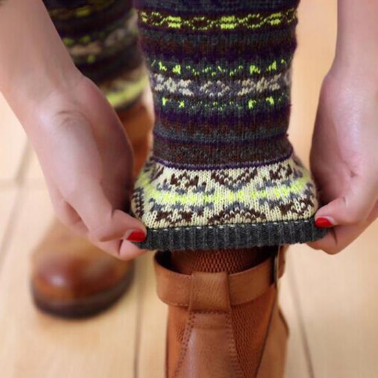 Свободные носки вязаные теплые из акрилового волокна тянущиеся в богемном стиле носки для повседневной жизни