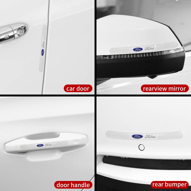 Car Door Edge Door Handle Door Corner Protection Film Sticker For Ford Mustang Kuga Fiesta Mondeo Edge Ecosport Fusion Focus STVSP7