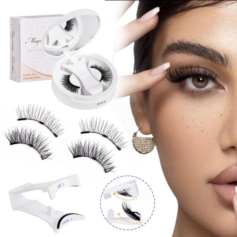 Repeatedly Magnetic Eyelashes with Applicator Magnetic False Eyelashes Women Girls