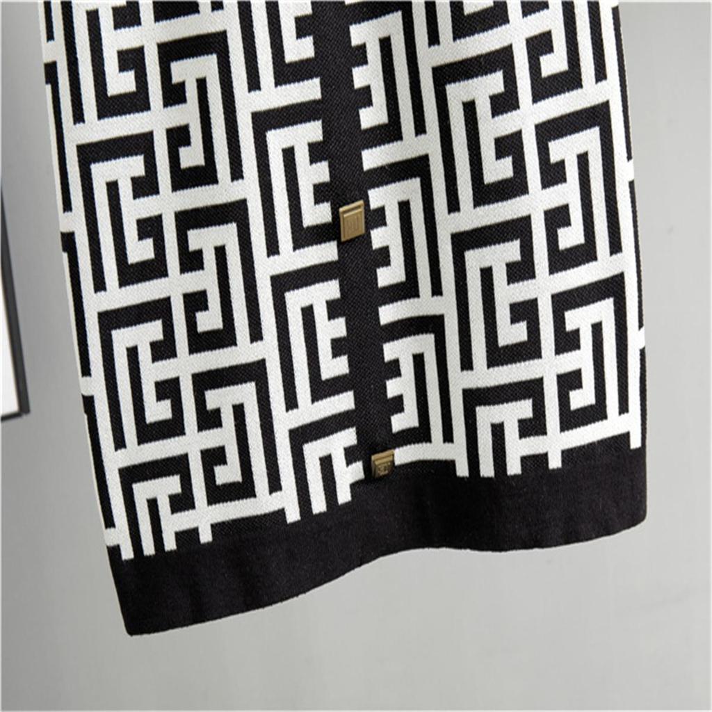 Модный костюм Женский осенний темперамент Вязаный свитер Куртка Жилет Платье Набор из двух предметов