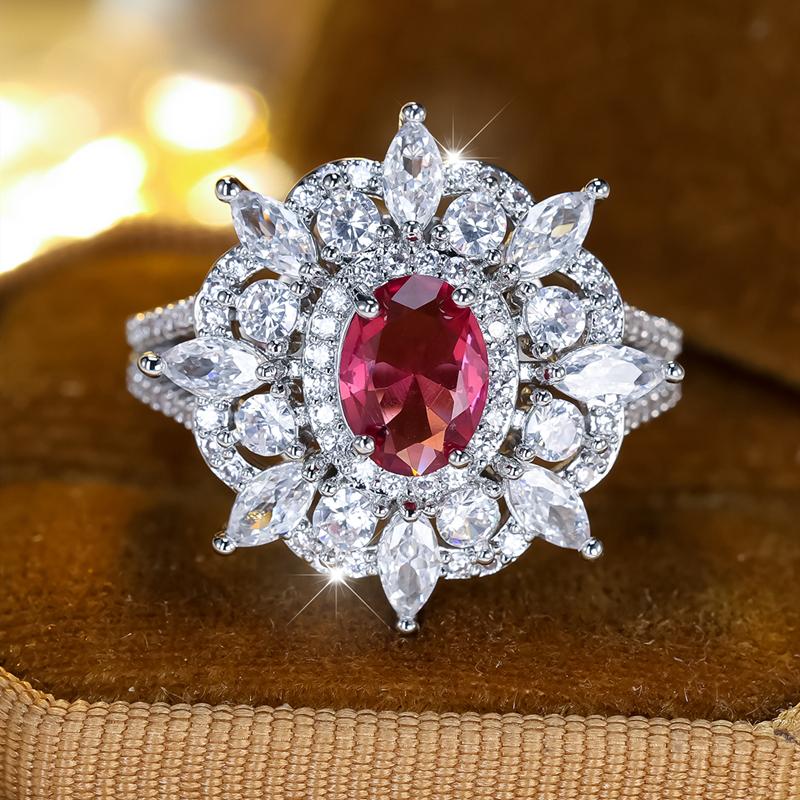 Роскошные белые розы красные циркониевые цветочные кольца для женщин блестящие помолвочные свадебные украшения подарок