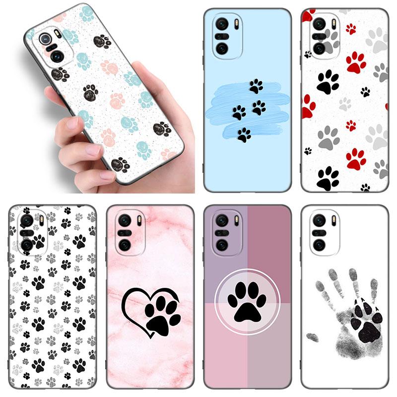 Dog Paw Best Friends Phone Case For Xiaomi POCO F2 F3 M2 M3 M4 X3 X4 Pro NFC F4 GT 5G F1 X2 C3 C31 C40 M5S Soft TPU Black Cover
