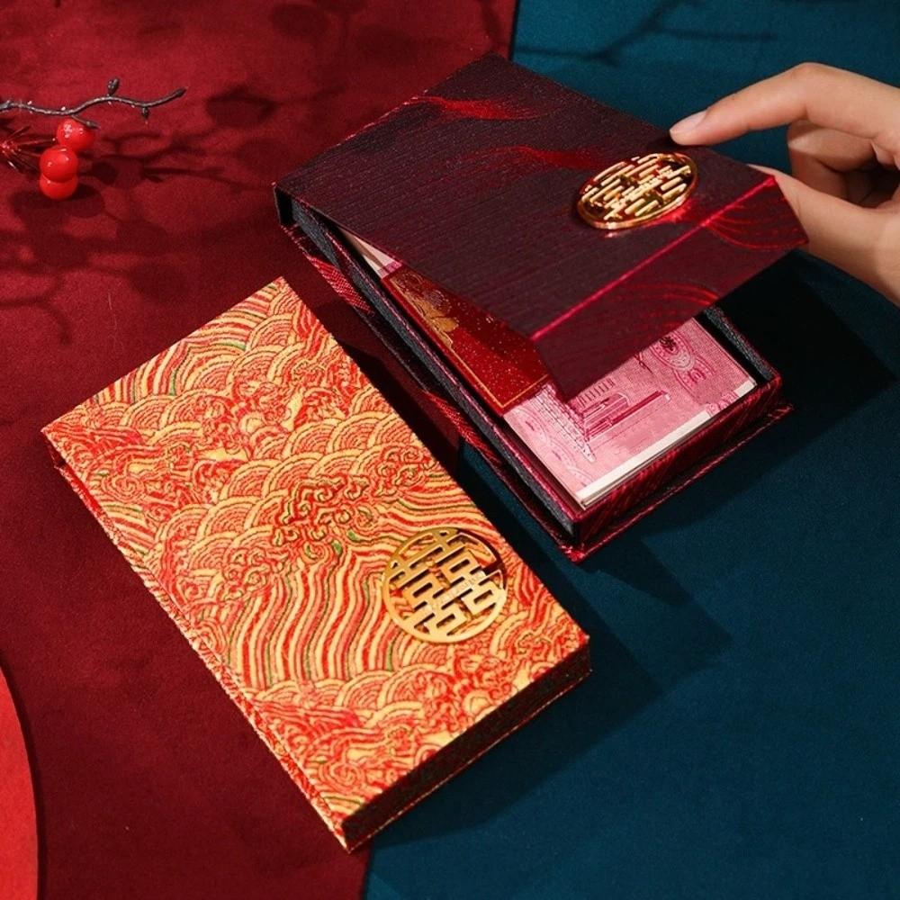 Big Capacity Wedding Red Envelope Traditional Lucky Money Bag Red Pocket Box  Chinese New Year