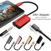 Fast Metal Cable Connector 2in1 Audio Convertor AUX Splitter Headphone Jack Type-C To 3.5mm Adapter