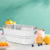 Galvanized Beverage Tub,Long Oval Tub,Beer Champagne Cocktail Cooling,Galvanized Metal