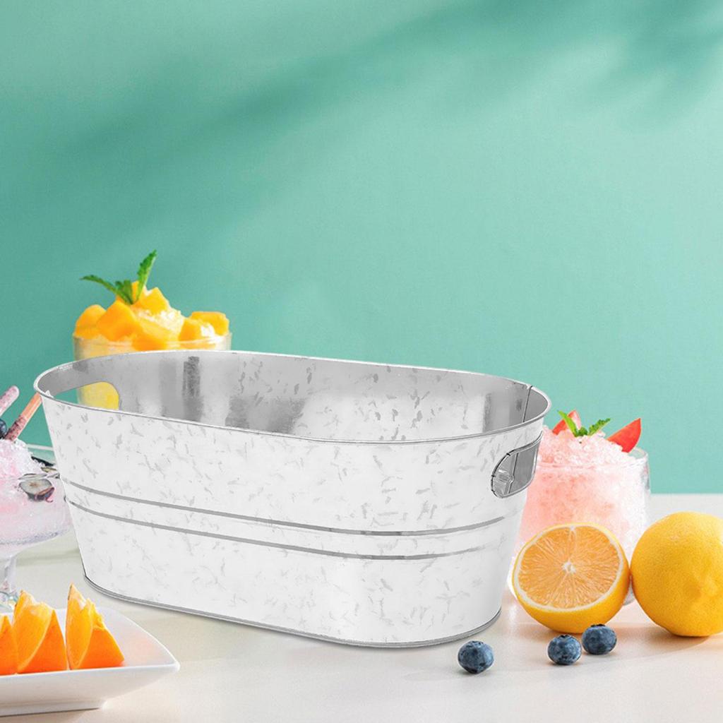 Galvanized Beverage Tub,Long Oval Tub,Beer Champagne Cocktail Cooling,Galvanized Metal