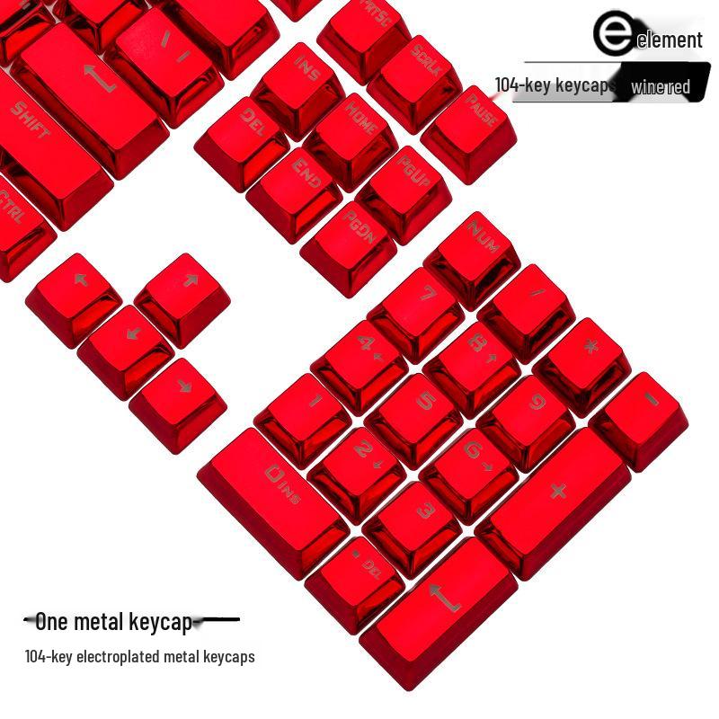 Механическая клавиатура E-Element с 104 клавишами, с гальванизированными, персонализированными полупрозрачными колпачками и радужными клавишами WASD
