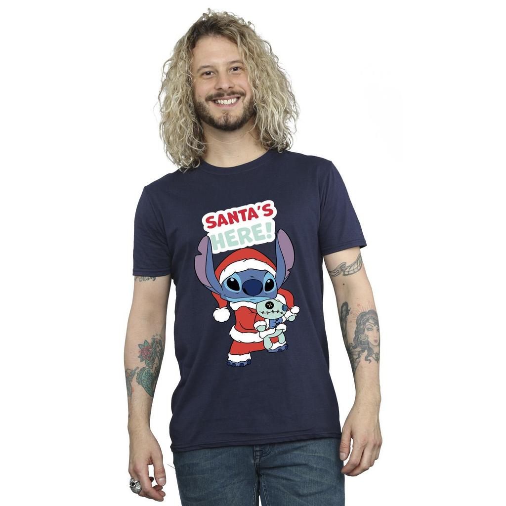 Disney Mens Lilo & Stitch Santa´s Here T-Shirt