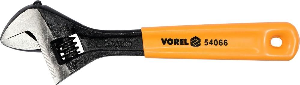 Adjustable wrench 200mm, rubberized handle 54066 VOREL