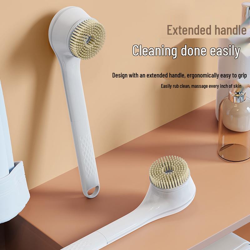 Электрическая отшелушивающая щетка для тела с длинной ручкой для скрабирования спины и массажа